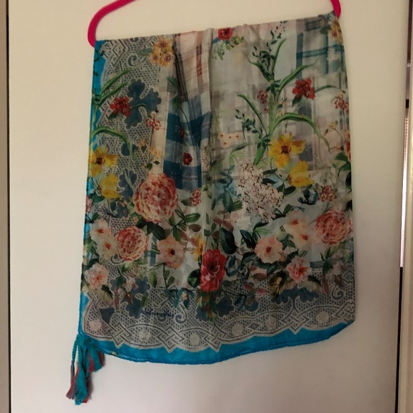 JOHNNY WAS PLAID SILK SCARF - Picture 4 of 5